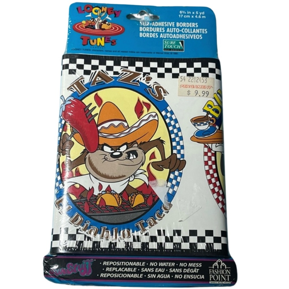 NWT Vintage Looney Tunes Wall Trim Self Adhesive Border Kitchen Classic Retro